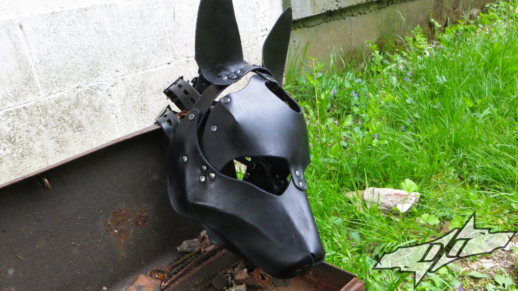 Classic Ruger Hood 950.00 Hoods Leather Hoods The Dapper Doberman The Dapper Doberman Leather Premium kink bdsm fetish kinky pet play pup play puppy play dog play lifestyle doggy play human pet play demmy design bondage